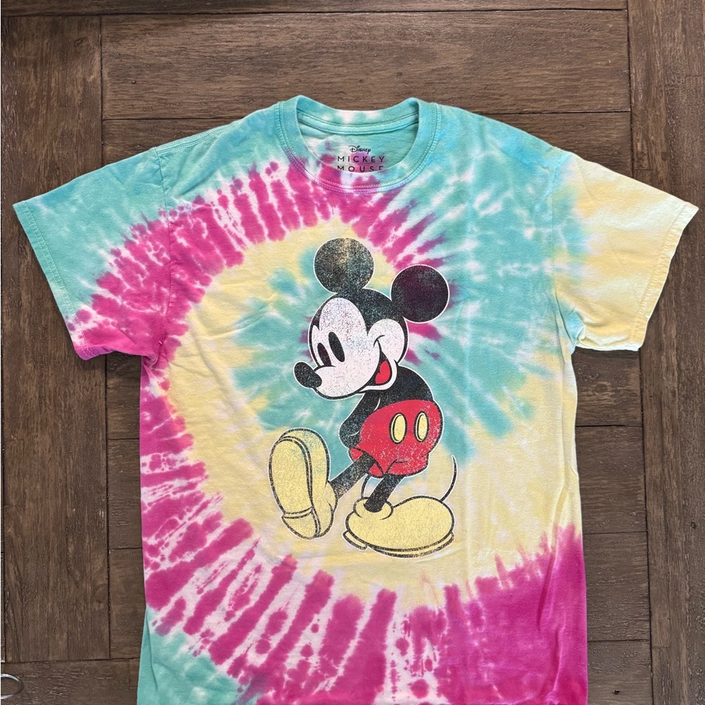 Vintage Inspired Tie Dye Disney Mickey Mouse T-Shirt from Urban Outfitters